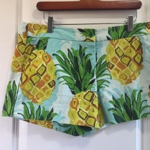 TRINA TURK Teal Blue Pineapple Shorts